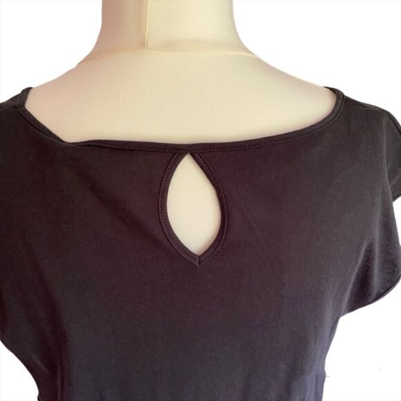 0190 Vertigo Cap Sleeve Black Party/Cocktail Dress Size L Nee - Picture 5 of 12